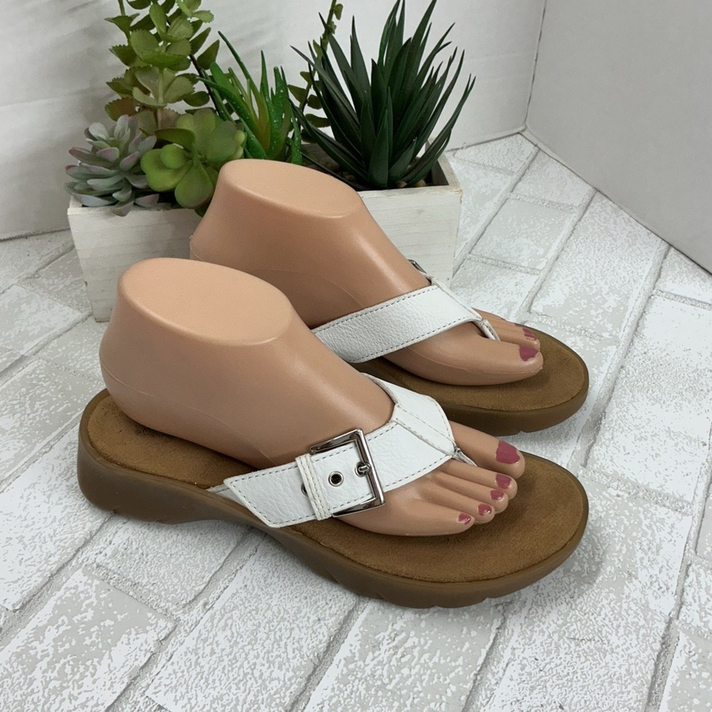 AEROSOLES White and Brown Sandals